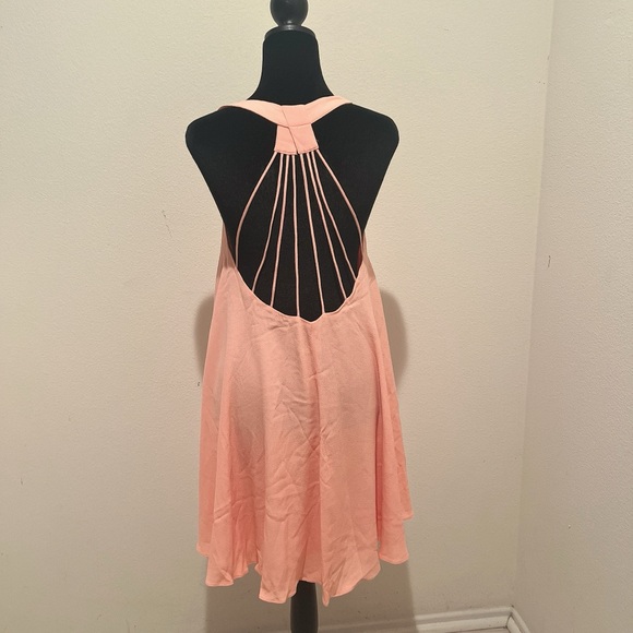 Lucy Paris Strappy racerback Coral Spaghetti strap swing mini dress size small - Picture 2 of 5